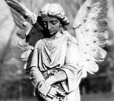 Photograph of an angel in a graveyard